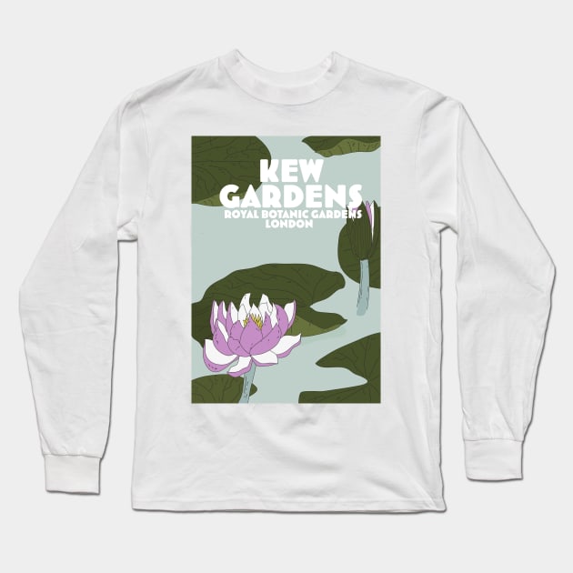 Kew Gardens, London travel poster Long Sleeve T-Shirt by nickemporium1